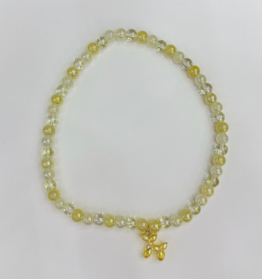Yellow balloon dog necklace