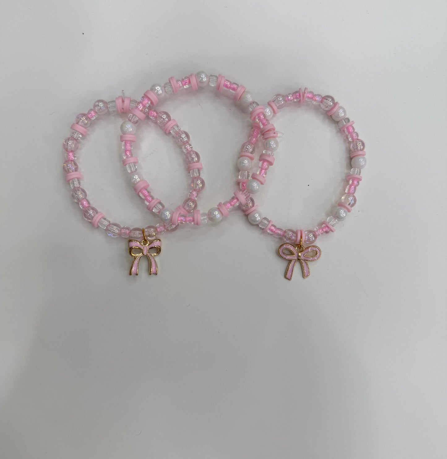 Light pink bow braclet set