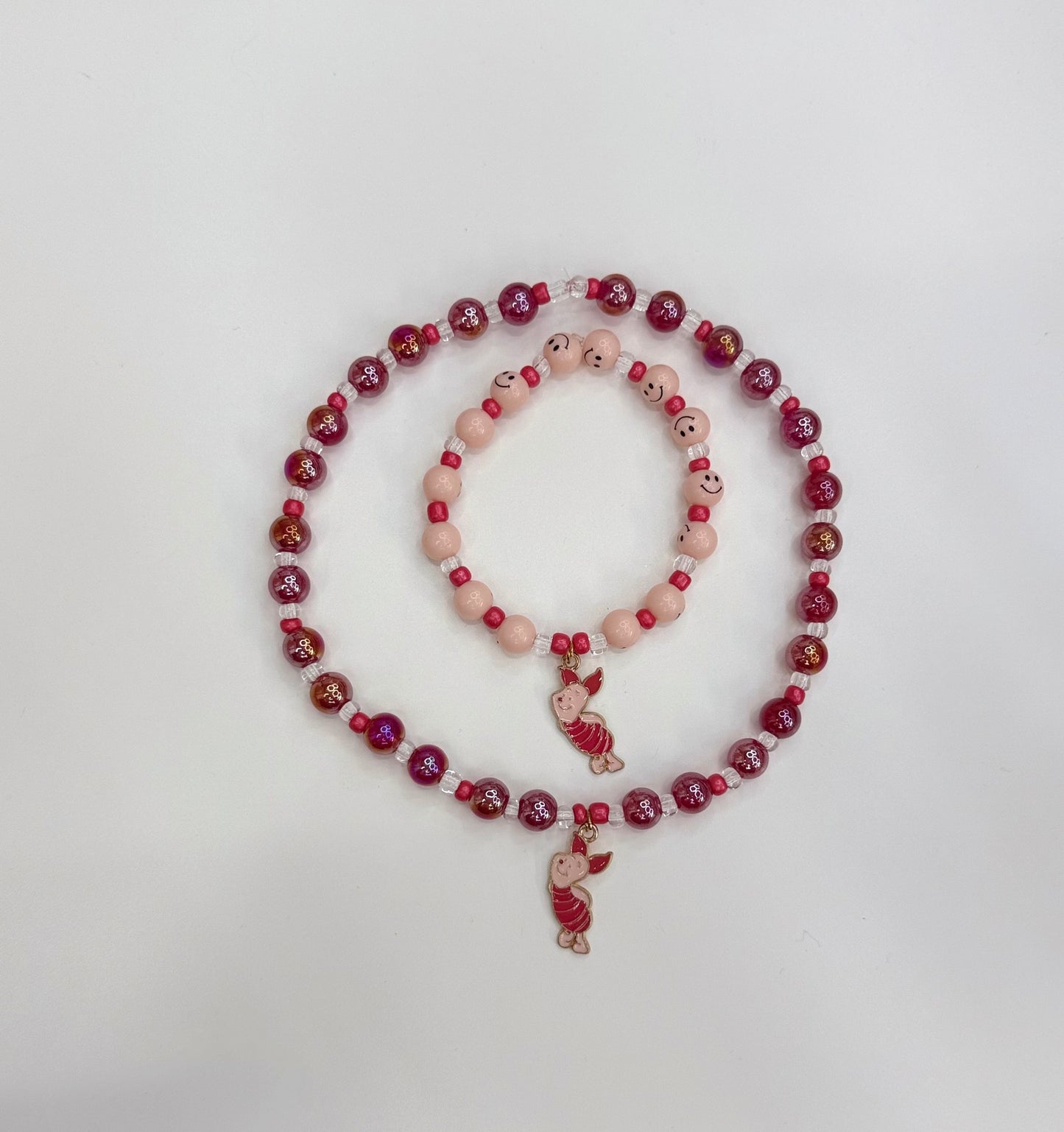 Pig necklace and bracelet set