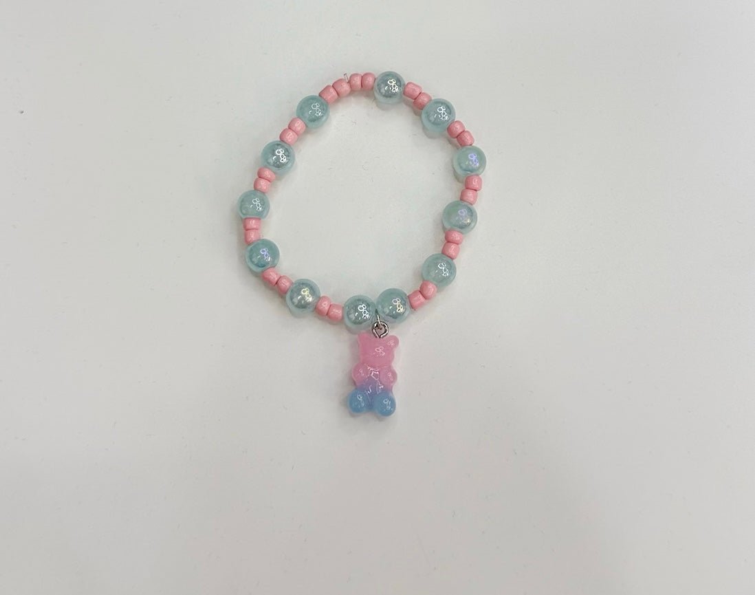 Cotton candy gummy bear bracelet