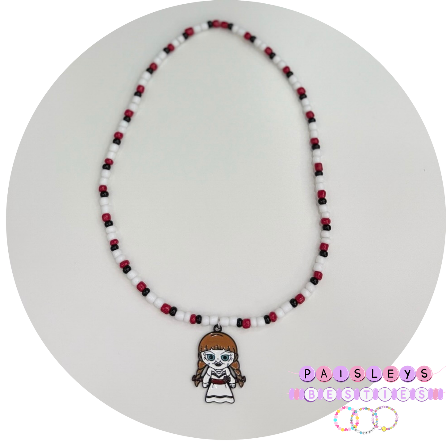 Horror girl necklace toddler