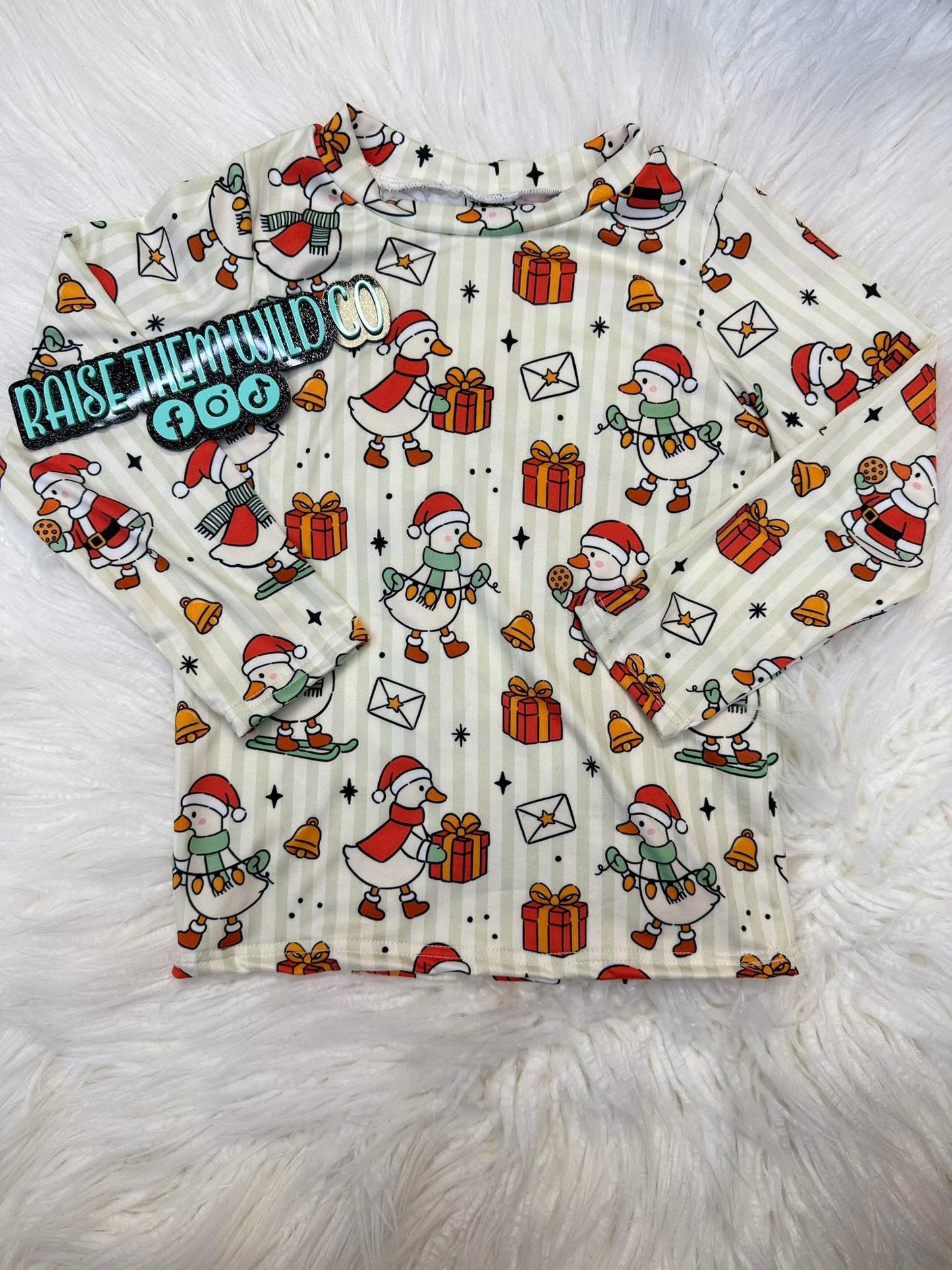 3t Christmas goose ls basic tee