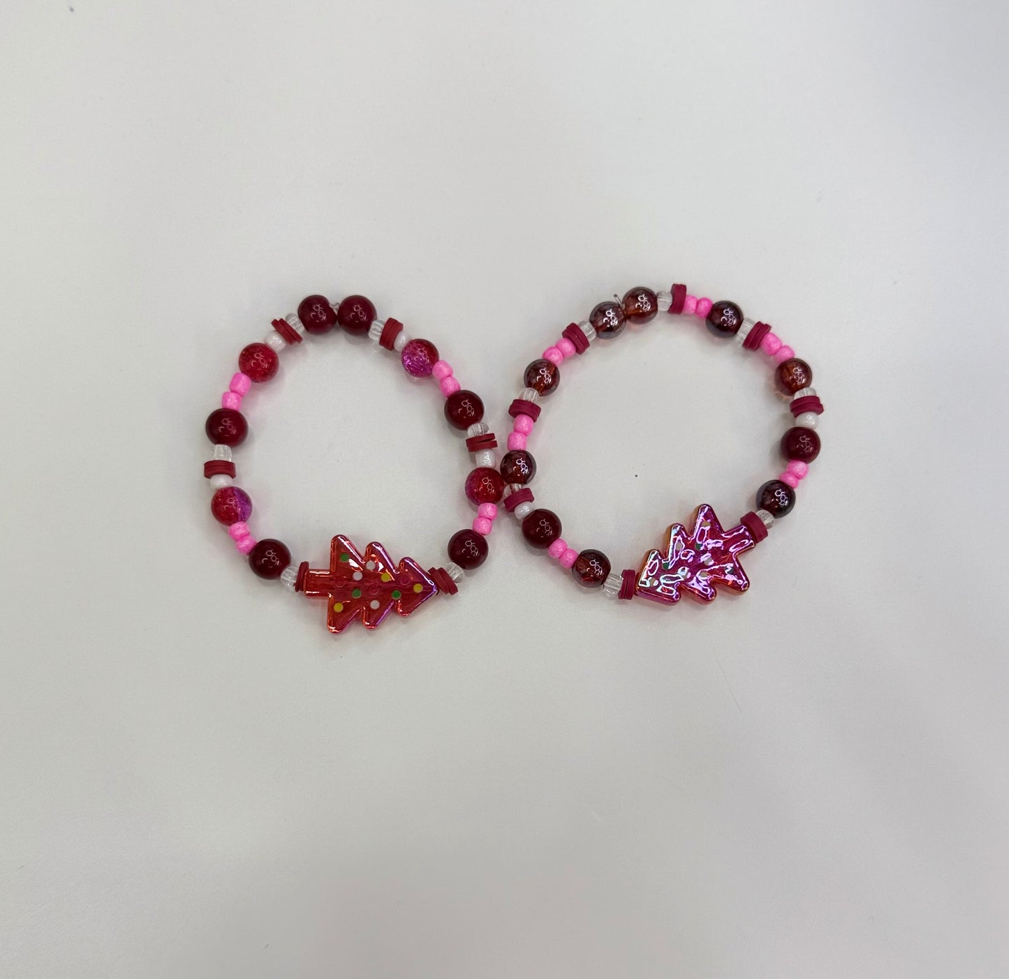 Adult Pink& red tree bracelet set (2)