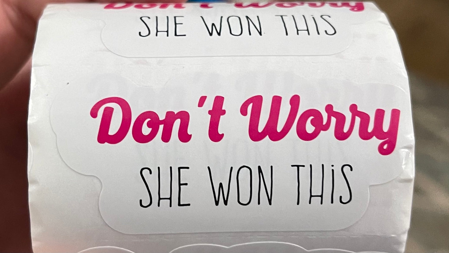 Don’t worry she won this alibi sticker