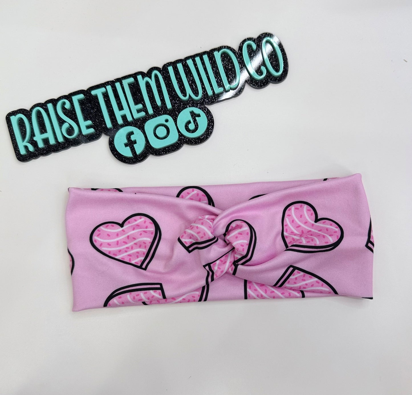 Valentine heart cake headband OS