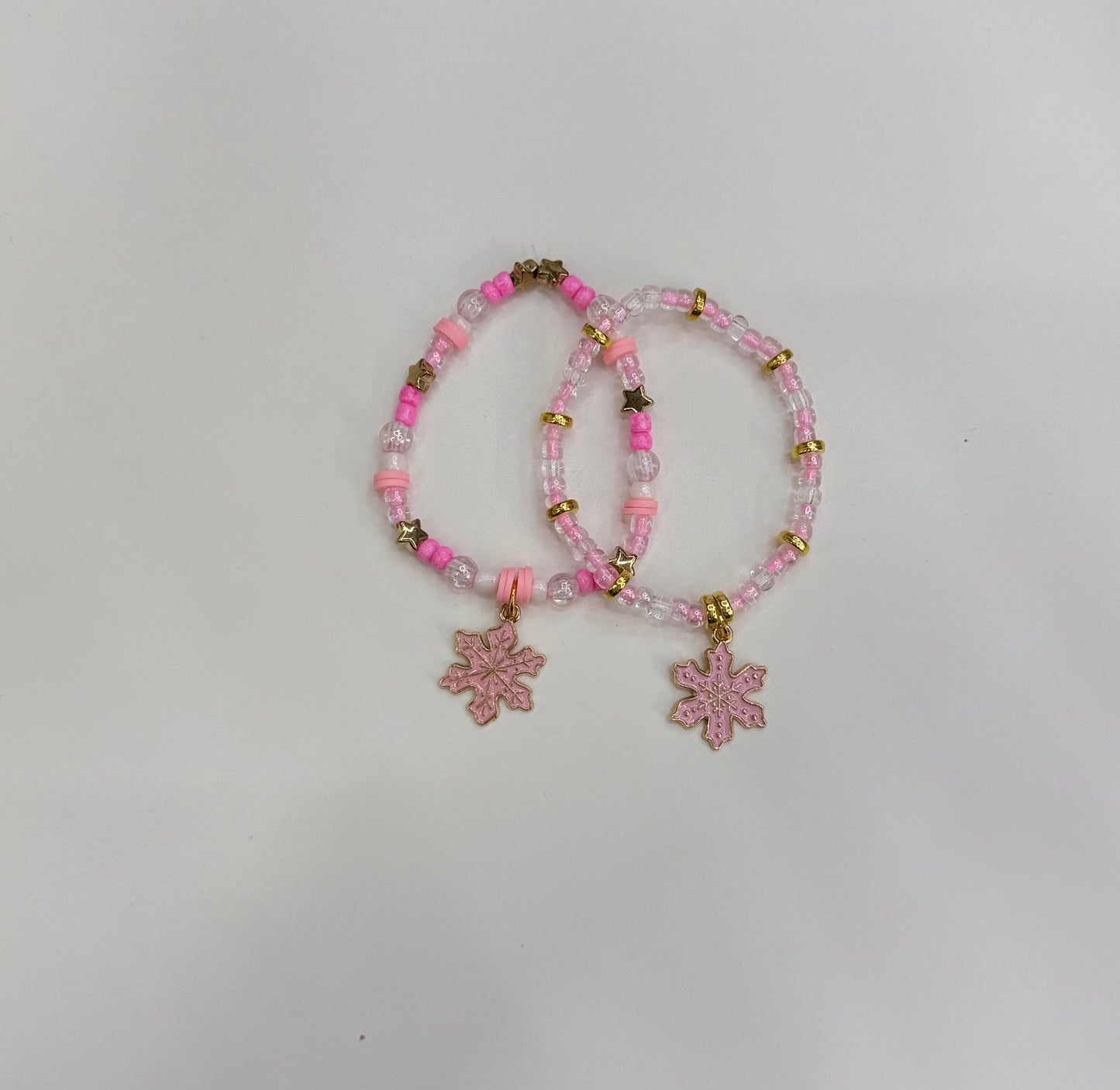 Pink Snowflake bracelet set (2)