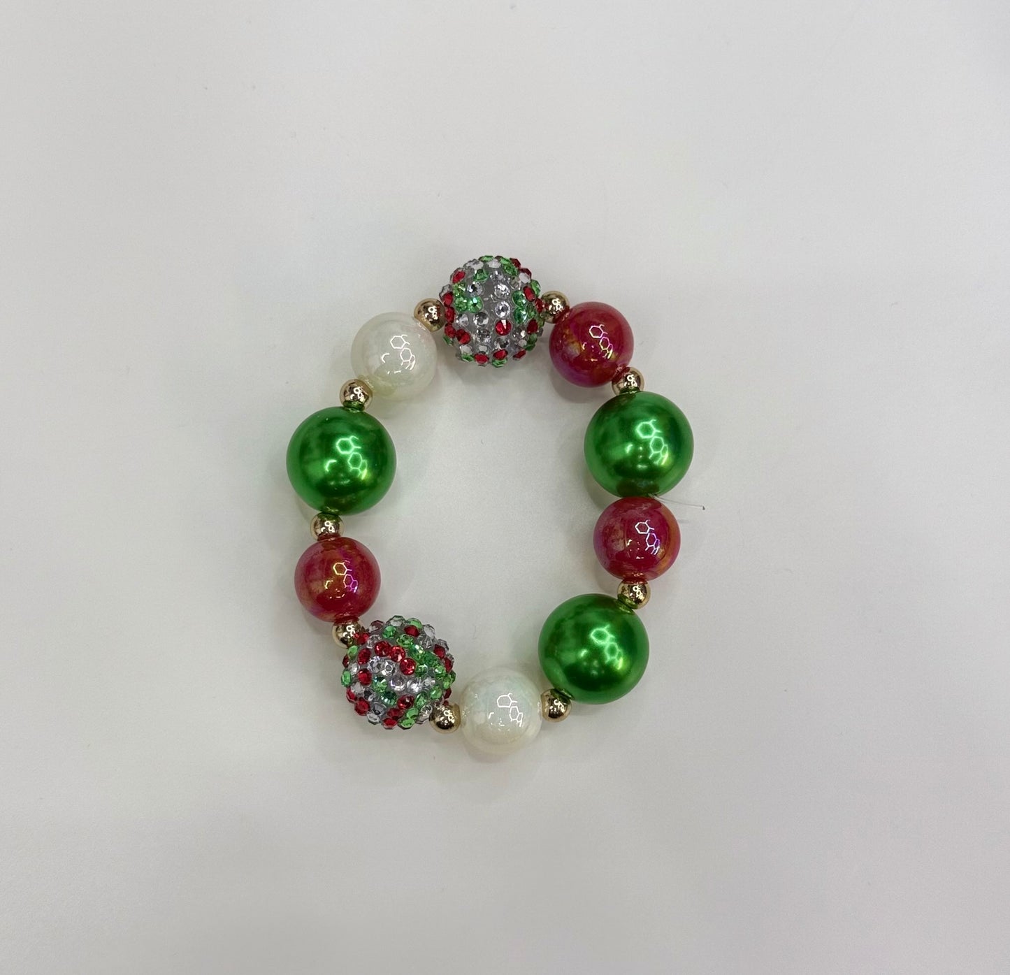 Adult Christmas bracelet red & green
