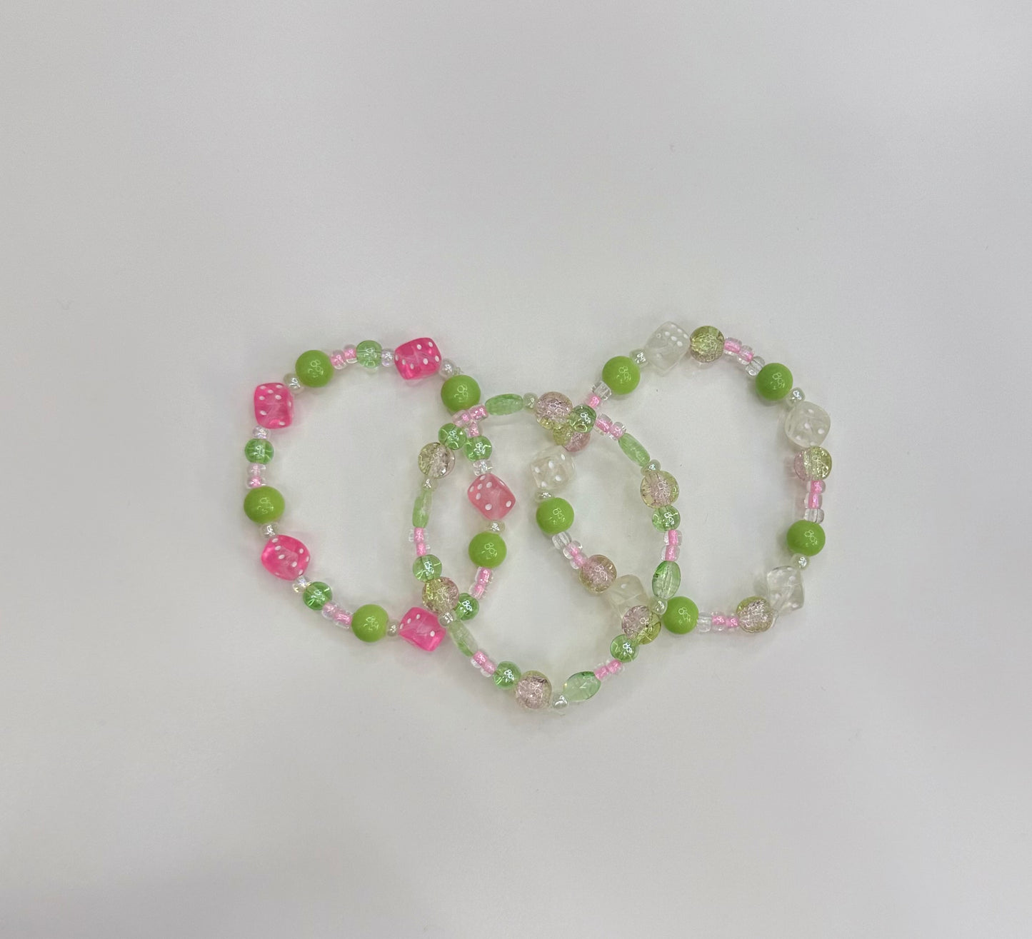 Pink and green bracelet set (3)
