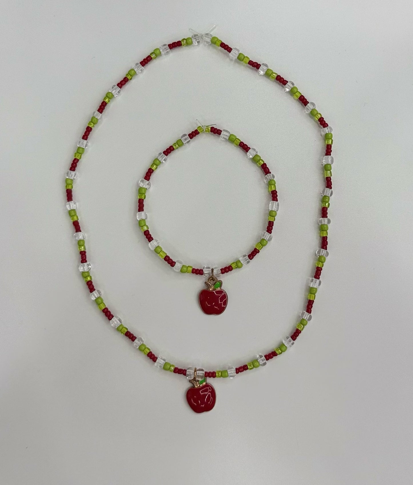 Kids necklace bracelet set apple