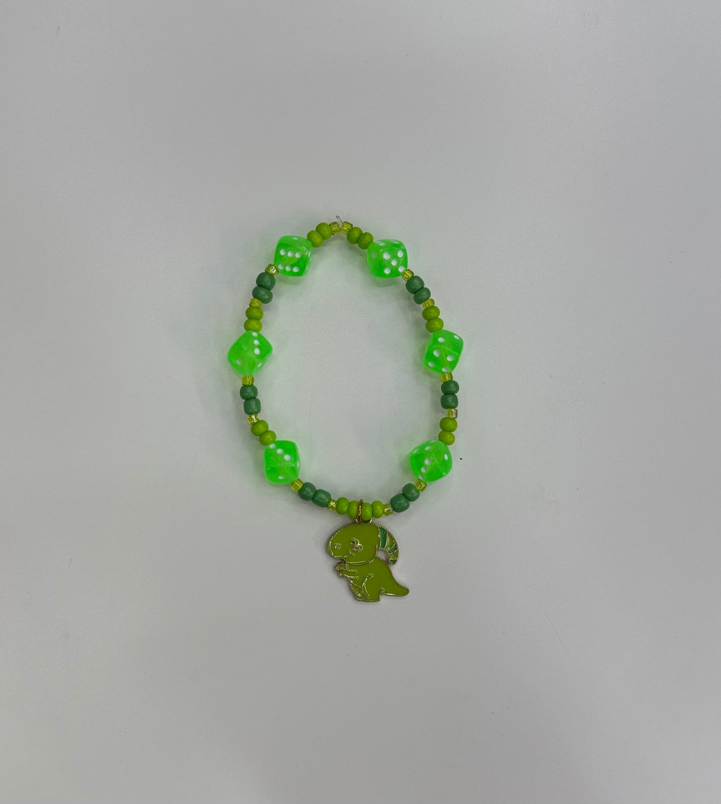 Green Dino dice bracelet