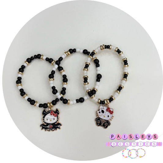 Halloween kitty bracelet stack (3) toddler