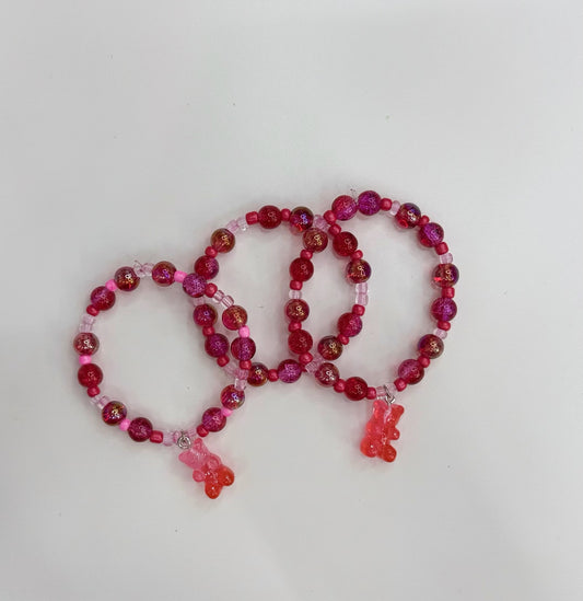 Kids bracelet stack red gummy bears (3)