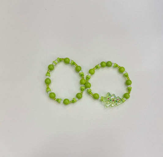 Green tree  bracelet set (2)