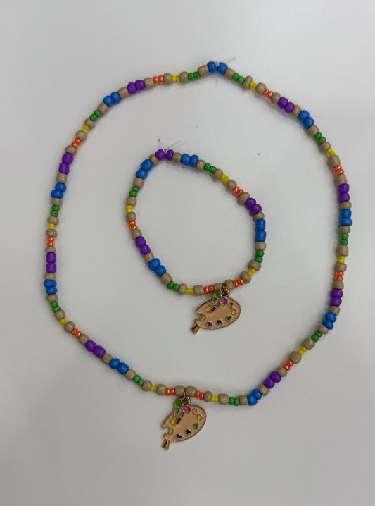 Kids necklace bracelet set art
