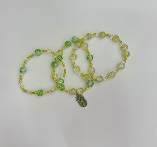 Toddler bracelet stack pineapple