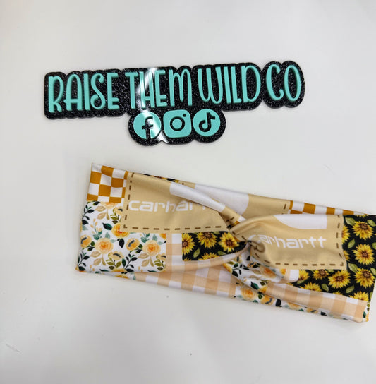 Car floral patch adult headband