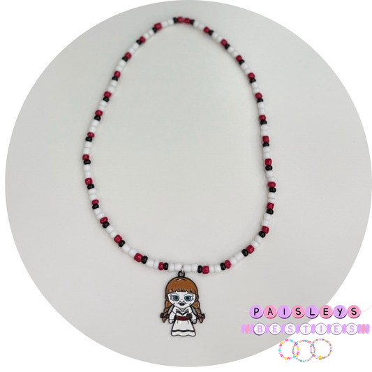 Horror girl necklace toddler
