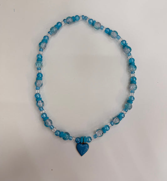 Blue heart necklace
