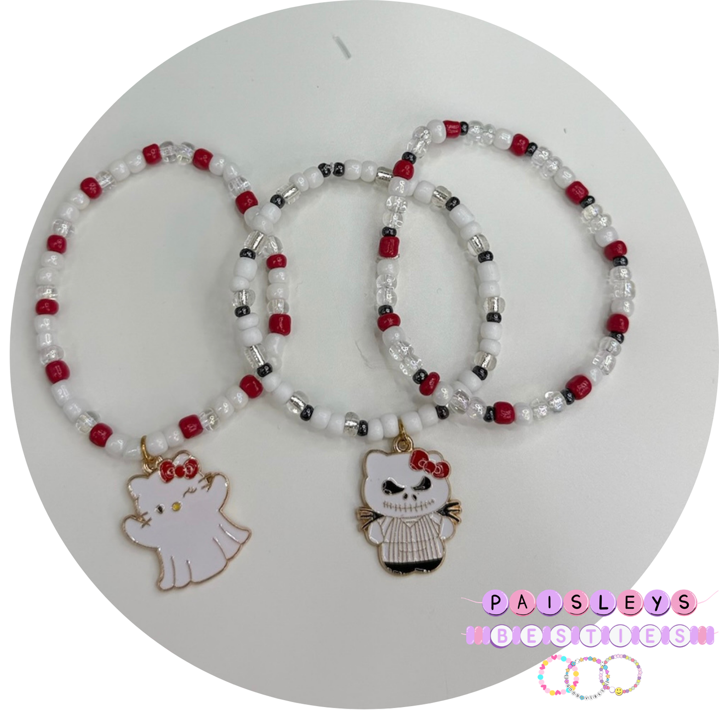 Halloween kitty bracelet stack (3) toddler