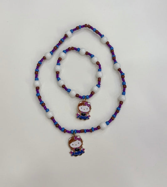 Kitty princess Anna necklace and bracelet set