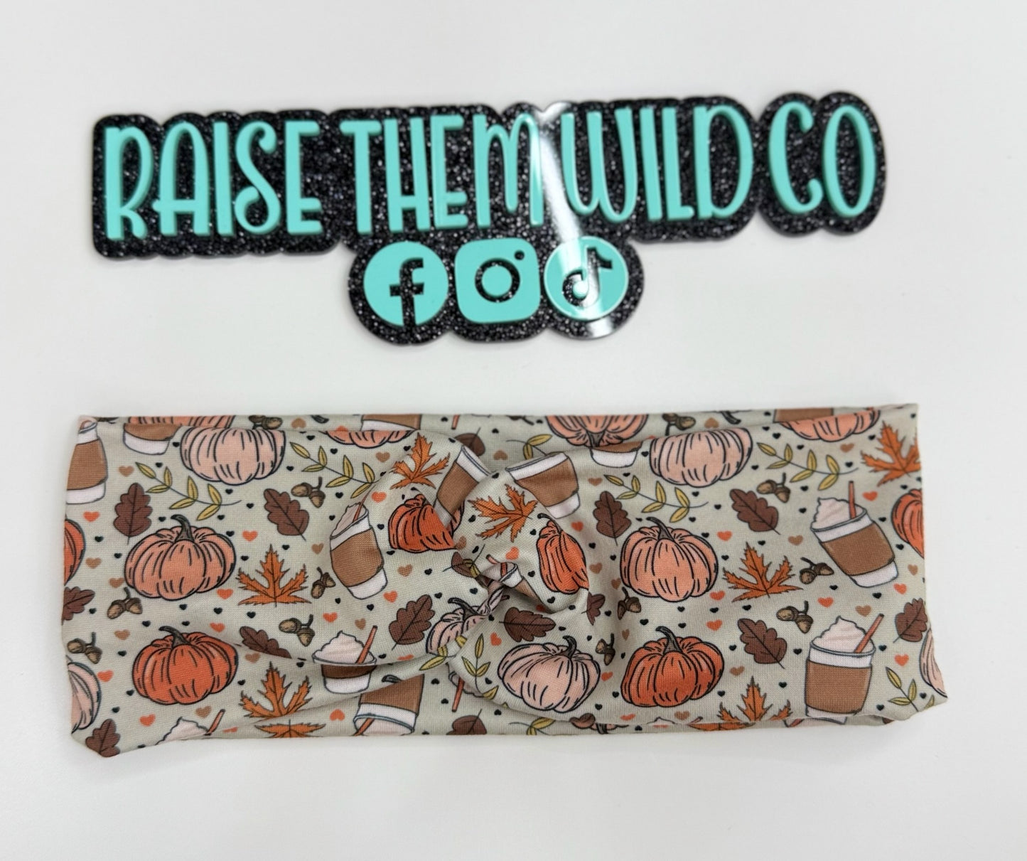 Adult headband pumpkin coffee