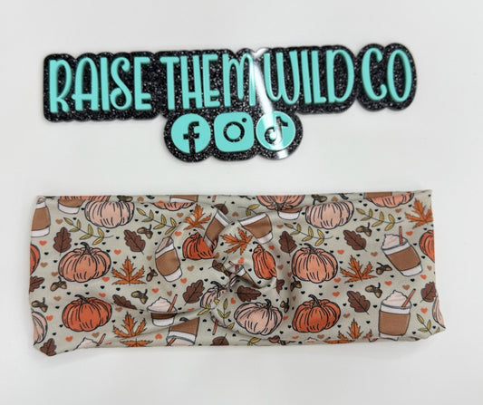 Adult headband pumpkin coffee