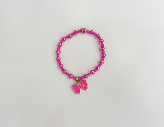 Hot pink bow bracelet