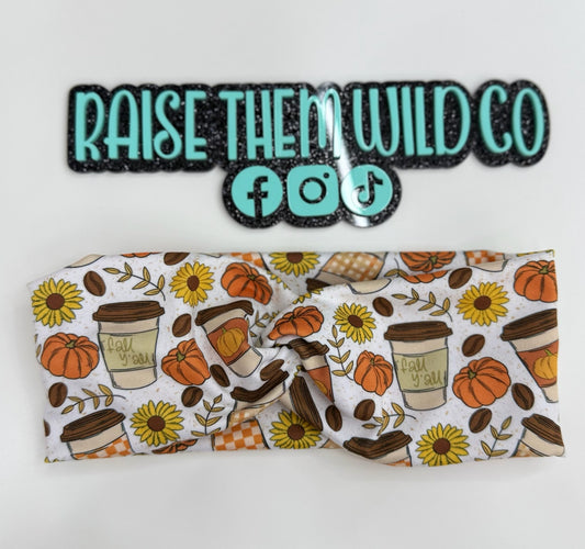 Adult headband sunflower coffee